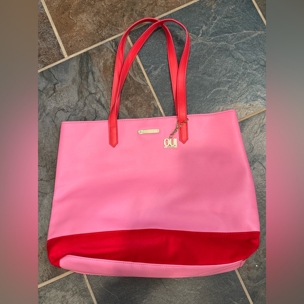 Juicy Couture Pink Tote with Gold Accents
